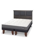 Cama Europea Anatomic Base Dividida 2 Plazas + Respaldo Torino Gris