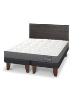 Cama Europea Anatomic Base Dividida 2 Plazas + Respaldo Villarrica Gris