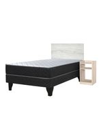 Cama Europea Cadiz 1 Plaza 190 cm + Set de Muebles Alba White