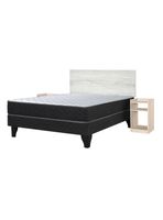 Cama Europea Cadiz 2 Plazas 190 cm + Set de Muebles Alba White