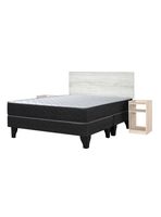 Camas Europea Cadiz Base Dividida 2 Plazas + Set de Muebles Alba White