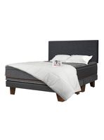 Cama Europea Everest Copper Black 2 Plazas x 2 metros Base Dividida + Respaldo Textil