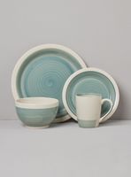 Set Vajilla 16 Piezas Bicolor Aqua Cerámica