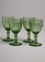 Set de 4 Copas Rayas Verde 250 ml