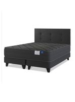 Cama Europea 2 Plazas Black Base Dividida Respaldo
