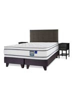 Cama Europea Majesty King + Respaldo Grafito + Velador Rover