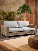 Sofá Victoria White 3 Cuerpos Ratán