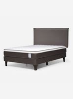 Cama Europea New style 4 2 Plazas + Respaldo Maurice Chocolate
