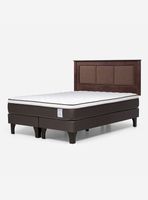 Cama Europea New style 4 2 Plazas Base Dividida + Respaldo Rachel