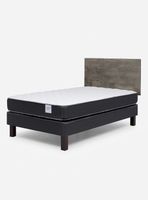 Cama Europea Wave 1 Plaza + Respaldo Tabor Grafito