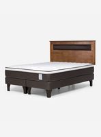 Cama Europea New Style 4 Plus 2 Plazas Base Dividida + Respaldo Ferrara
