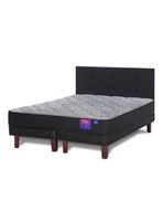 Cama Europea Therapedic Plus King Flex + Respaldo Royal Negro