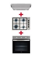 Kit Empotrable Horno Eléctrico HBB445 + Encimera Gas HLX540 BUT + Campana CX 62120 Inox