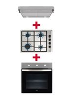 Kit Empotrable Horno Eléctrico HBB4460SS + Encimera Gas HLX540KBB0C + Campana CX 62120 KOS Inox