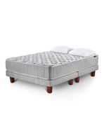 Cama Europea Hybrid Wool 2 Plazas Base Dividida + Almohadas Microfibra 50x70 cm