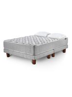 Cama Europea Hybrid Wool Súper King Base Dividida + Almohadas Microfibra 50x90 cm