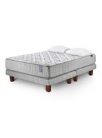 Cama Europea 2 Plazas Hybrid Visco Base Dividida + Almohada Microfibra 50x70cm