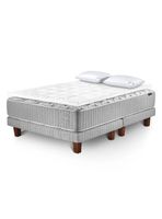 Cama Europea Hybrid Wool King Base Dividida + Almohadas + Topper