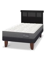 Cama Europea Anatomic 1.5 Plazas + Respaldo Dublín Negro