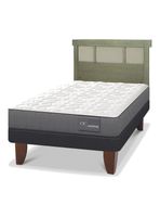 Cama Europea Anatomic 1.5 Plazas + Respaldo Dublín Olivo