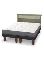 Cama Europea Anatomic King + Respaldo Dublín Olivo