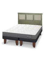 Cama Europea Anatomic 2 Plazas Base Dividida + Respaldo Torino Olivo
