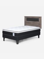 Cama Europea New Style 6 1.5 Plazas Base Normal + Respaldo