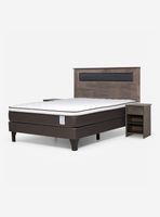 Cama Europea New Style 4 Plus Base Dividida 2 Plazas + Set Muebles