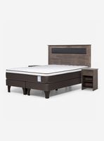 Cama Europea New Style 4 Plus Base Dividida 2 Plazas + Muebles