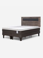 Cama Europea New Style 4 Plus Base Dividida 2 Plazas + Respaldo