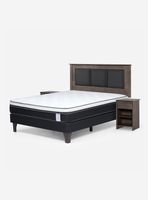 Cama Europea New Style 6 Base Dividida 2 Plazas + Set Muebles