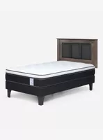 Cama Europea New Style 6 1.5 Plazas + Respaldo Claro