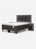 Camas Europeas New Style 4 Plus King Respaldo + Veladores