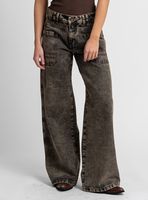 Jeans Wide Leg Tiro Alto Tali Gris
