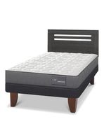 Cama Europea Anatomic 1.5 Plazas Respaldo Munich Gris