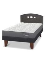 Cama Europea Anatomic 1.5 Plazas Respaldo Gales Gris