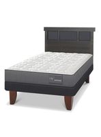 Cama Europea Anatomic 1.5 Plazas Respaldo Dublin Gris