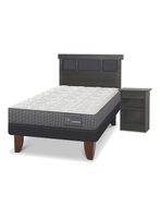 Cama Europea Anatomic 1.5 Plazas Set Muebles Dublin Gris