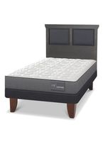 Cama Europea Anatomic 1.5 Plazas Respaldo Torino Gris