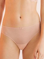 Calzón Brasileño Encaje Tul Rosa