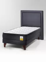 Cama Europea Eurotop 1.5 Plazas 105x190 cm Base Normal + Respaldo