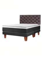 Cama Europea Everest Cobre 2 Plazas Base Dividida + Respaldo Capitoné