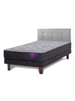 Cama Europea Therapedic Plus 1.5 Plazas Box + Respaldo Royal Gris
