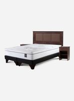 Cama Europea Art 4 King 1.80x2.00 cm Base Dividida + Set Rachel