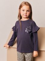 Polera Vuelos Estampado Frontal