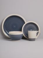 Set Vajilla 16 Piezas Bicolor Gris Cerámica