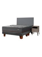 Cama Europea Merci 2 Plazas con Base Dividida + Respaldo y Veladores Málaga