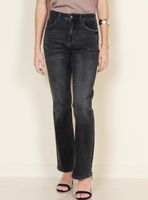 Jeans Recto Tiro Alto Pretina Básica 1 Botón