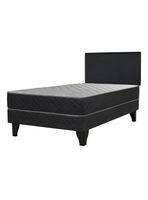 Cama Europea Apolo Black 1.5 Plazas x190 cm + Respaldo Nuit