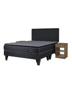 Cama Europea Nuit 2 Plazas Base Dividida Respaldo + Veladores